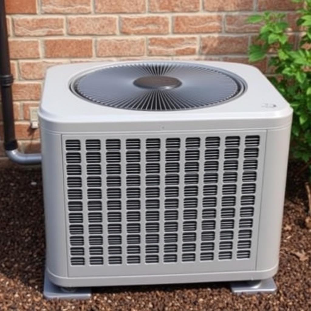 Brand new clean outdoor AC condenser after Arctic Air installation